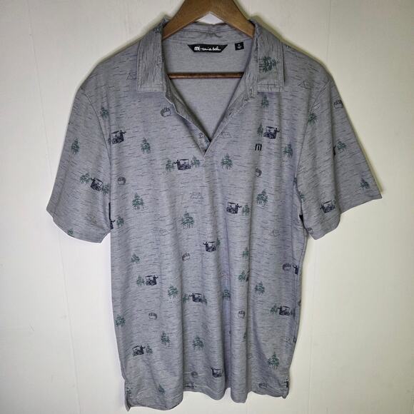 Travis Mathew Gray Outfresh Short Sleeve Polo Shirt Size XL - Picture 1 of 8